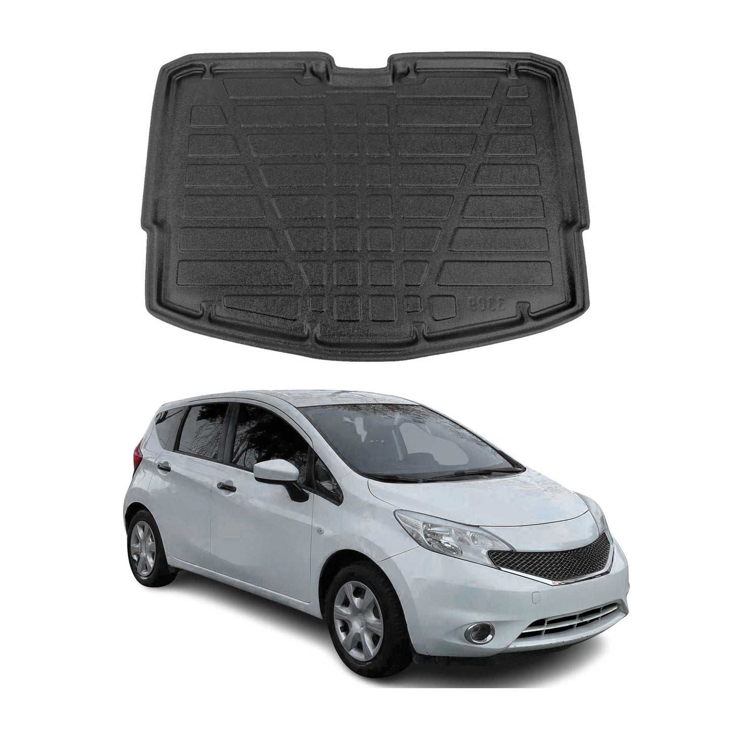 Kofferraumwanne Laderaumwanne für Nissan Note 2014-2020 Gummi TPE Schwarz