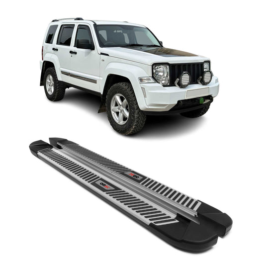 Trittbretter Seitenbretter Seitenschweller für Jeep Cherokee 2008-13 Alu Schwarz
