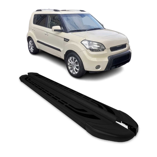 Trittbretter Seitenschweller Seitenbretter für Kia Soul 2008-2015 Alu Schwarz