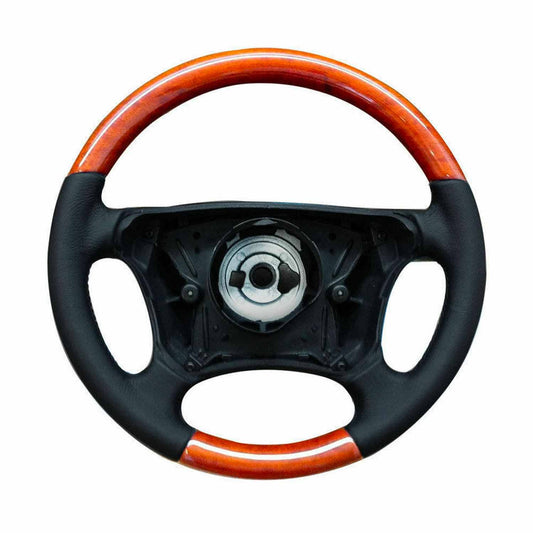 Volan pentru Mercedes Clasa E W210 S210 W201 W202, lemn de nuc autentic, negru