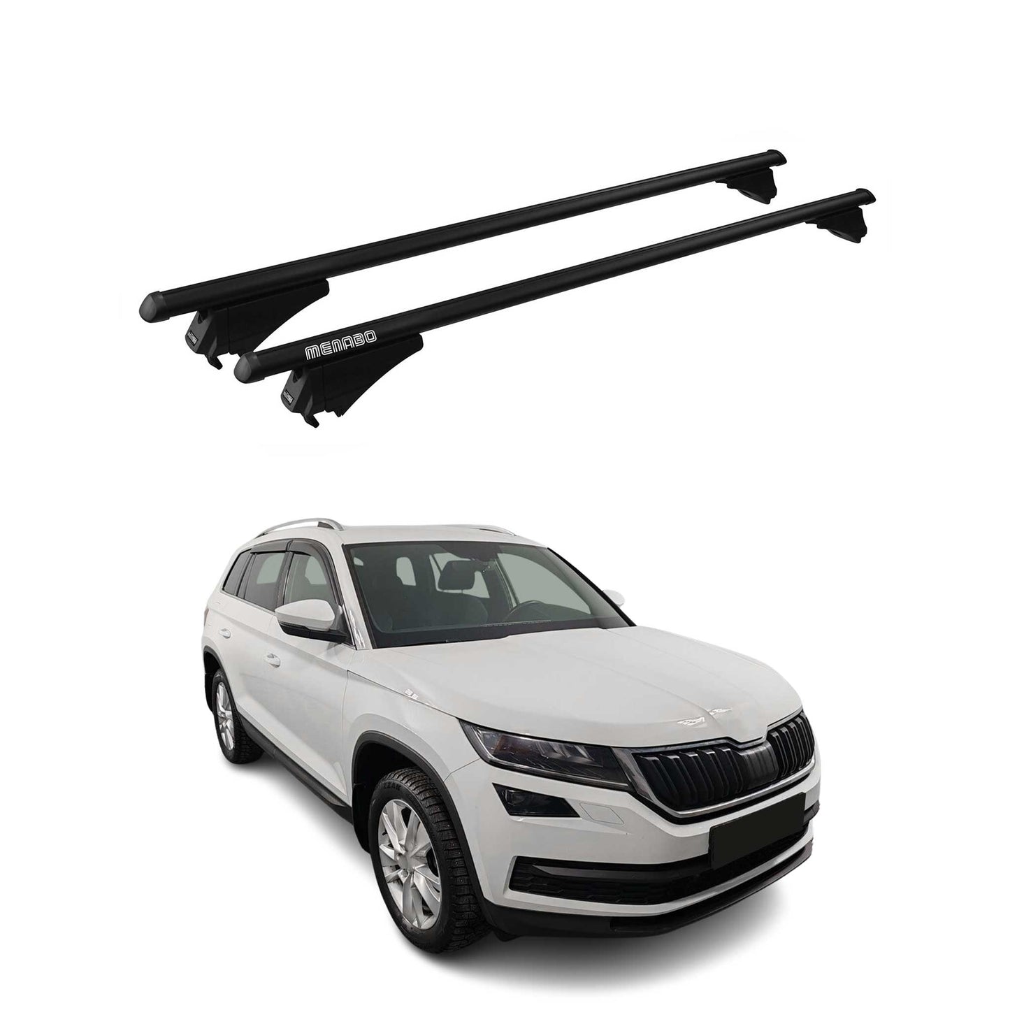 Menabo Grundträger Dachträger für Skoda Kodiaq 2017-2025 ABE Alu Schwarz 2x