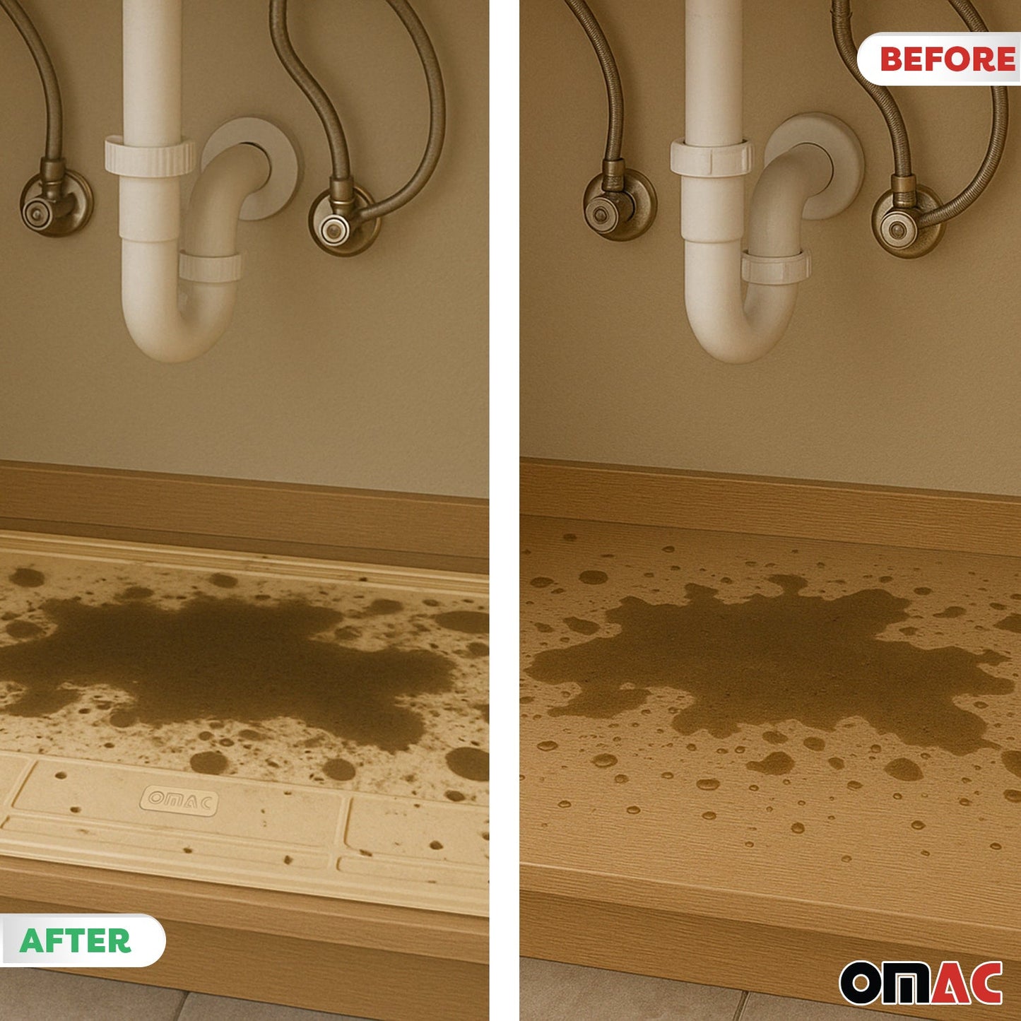 Mata wodoodporna do zabezpieczenia narożników szafki zlewozmywakowej pod szafką TPE Beż