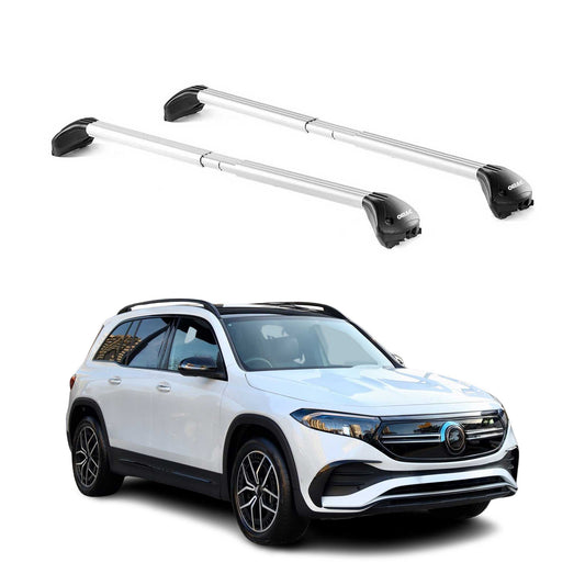 Portbagaj de plafon pentru Mercedes EQB X243 2021-2025 100kg aluminiu argintiu 2 piese ABE