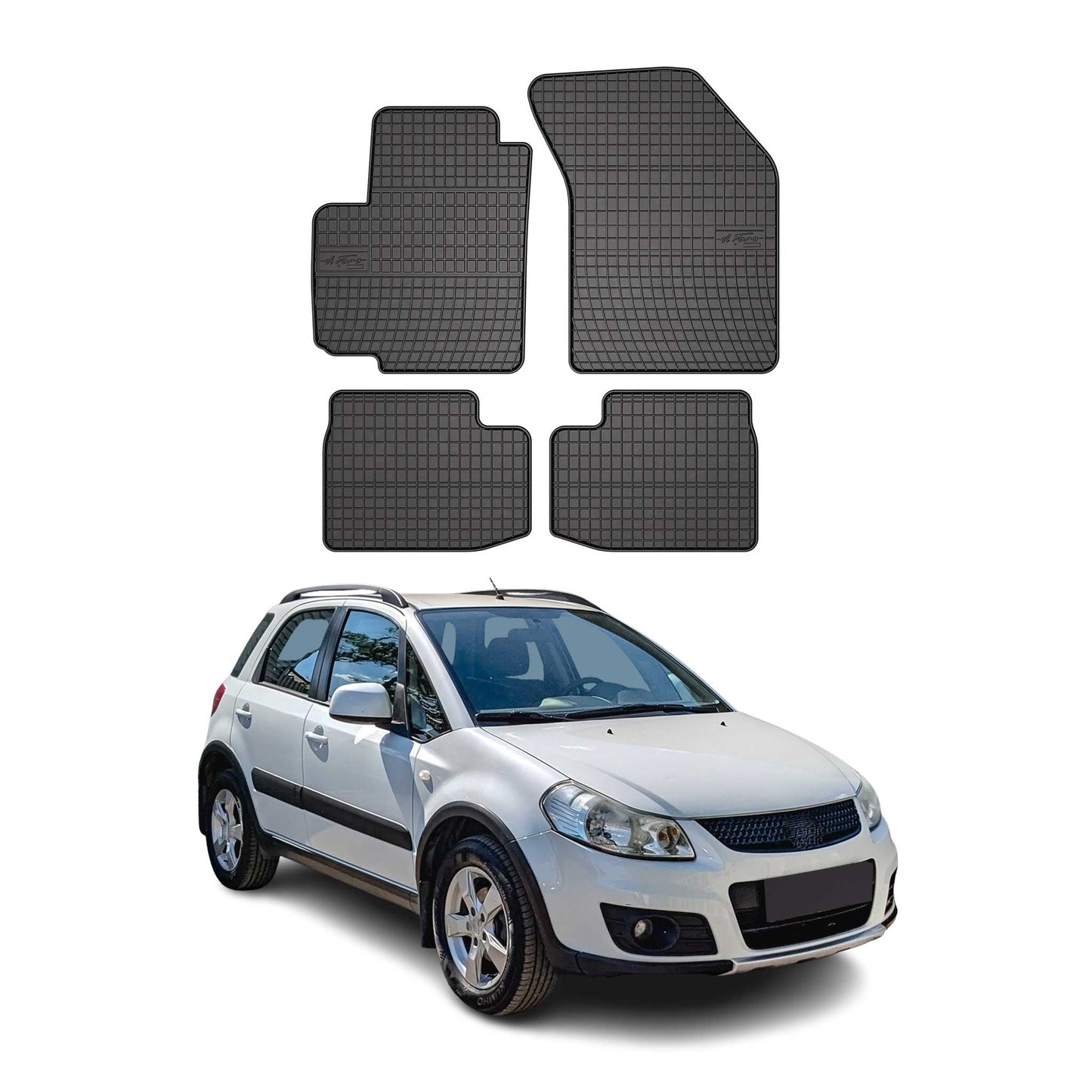 OMAC Gummi Fußmatten für Suzuki SX4 2006-2014 Automatten Gummi TPE Schwarz 4tlg