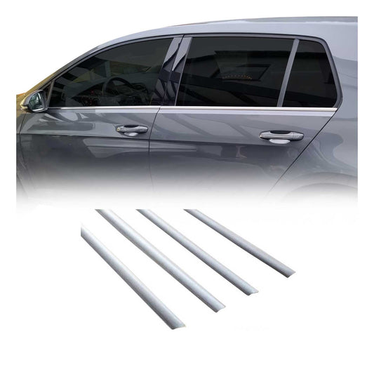 Benzi decorative pentru geamuri pentru VW Golf 2012-2019, oțel inoxidabil periat, cromate, set 4 piese