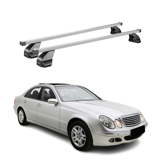 Menabo Dachträger für Mercedes E Klasse W211 Limo 2002-2009 75kg Stahl Silber 2x