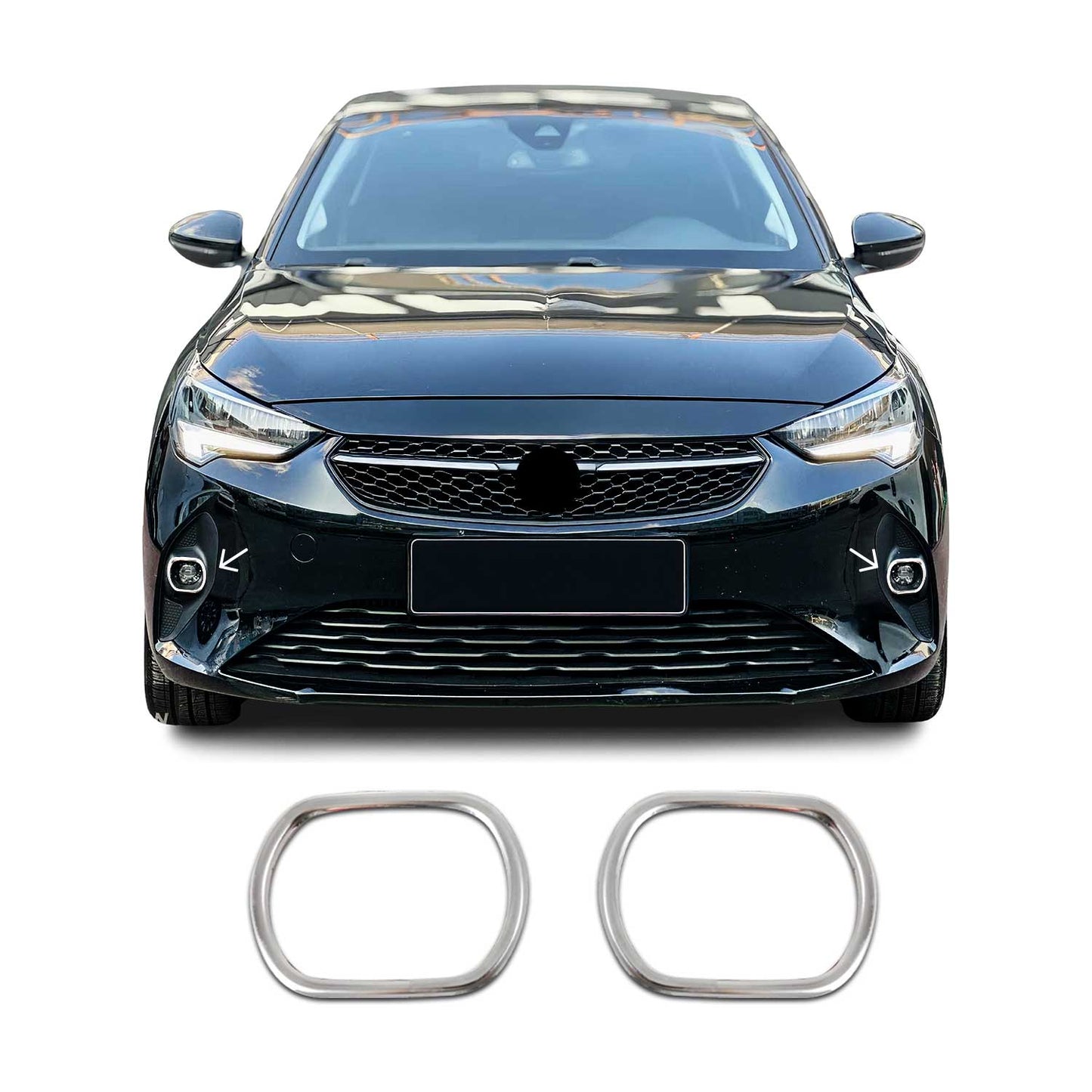 Nebelscheinwerfer Rahmen Umrandung für Opel Corsa F 2020-2025 Edelstahl 2x