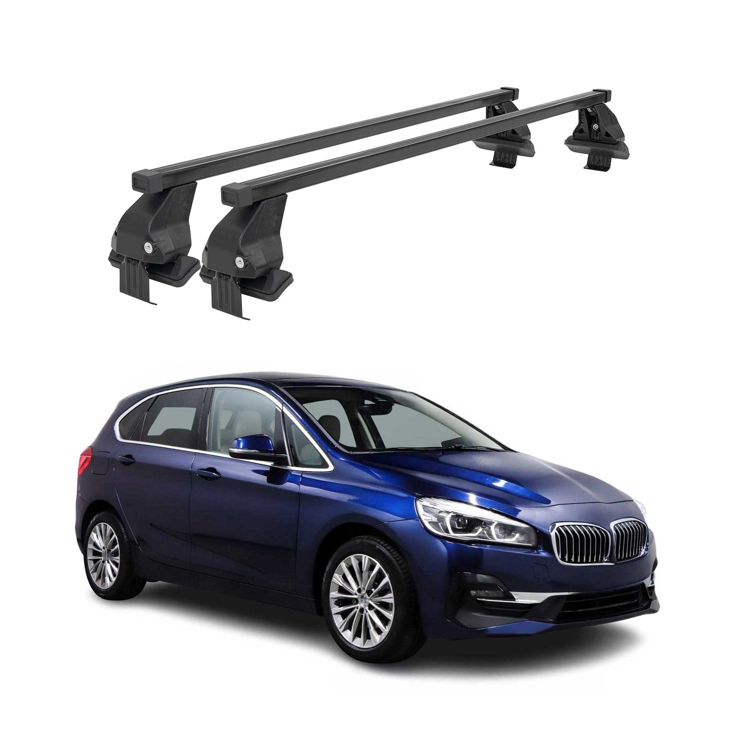 Menabo Dachträger für BMW 2 Active Tourer F45 2014-2021 50kg Stahl Schwarz 2x