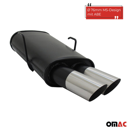 Novus Sportauspuff für Peugeot 106 2x76mm MS-Design Endschalldämpfer mit ABE