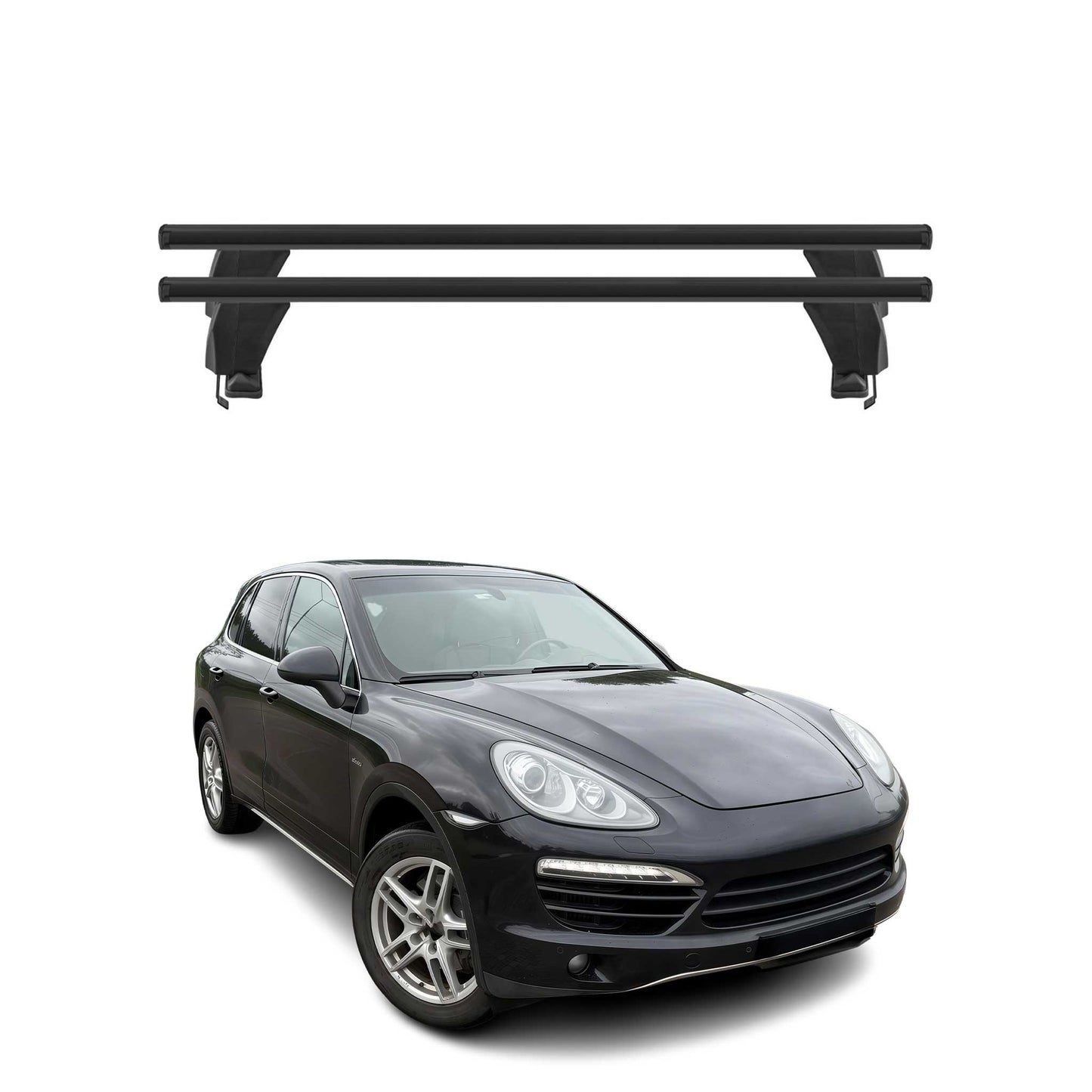 Menabo Dachträger Grundtäger für Porsche Cayenne 2010-2018 50kg Alu Schwarz 2x