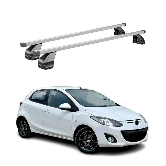 Menabo Dachträger Grundtäger für Mazda 2 2007-2014 75kg Stahl Silber 2 tlg