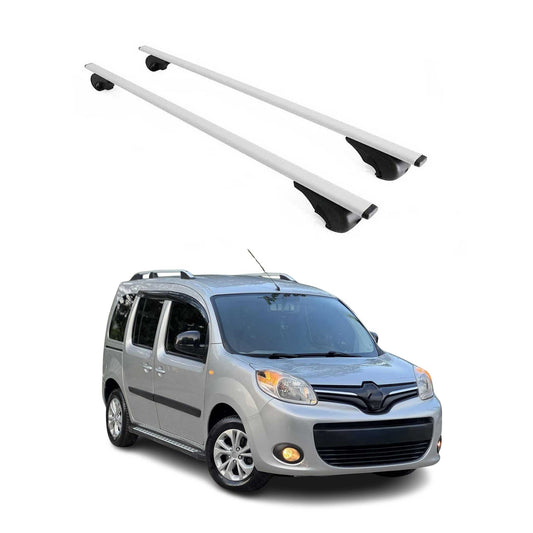 Portbagaj de plafon pentru Renault Kangoo mk2 2007-2021 75kg metal argintiu 2 buc