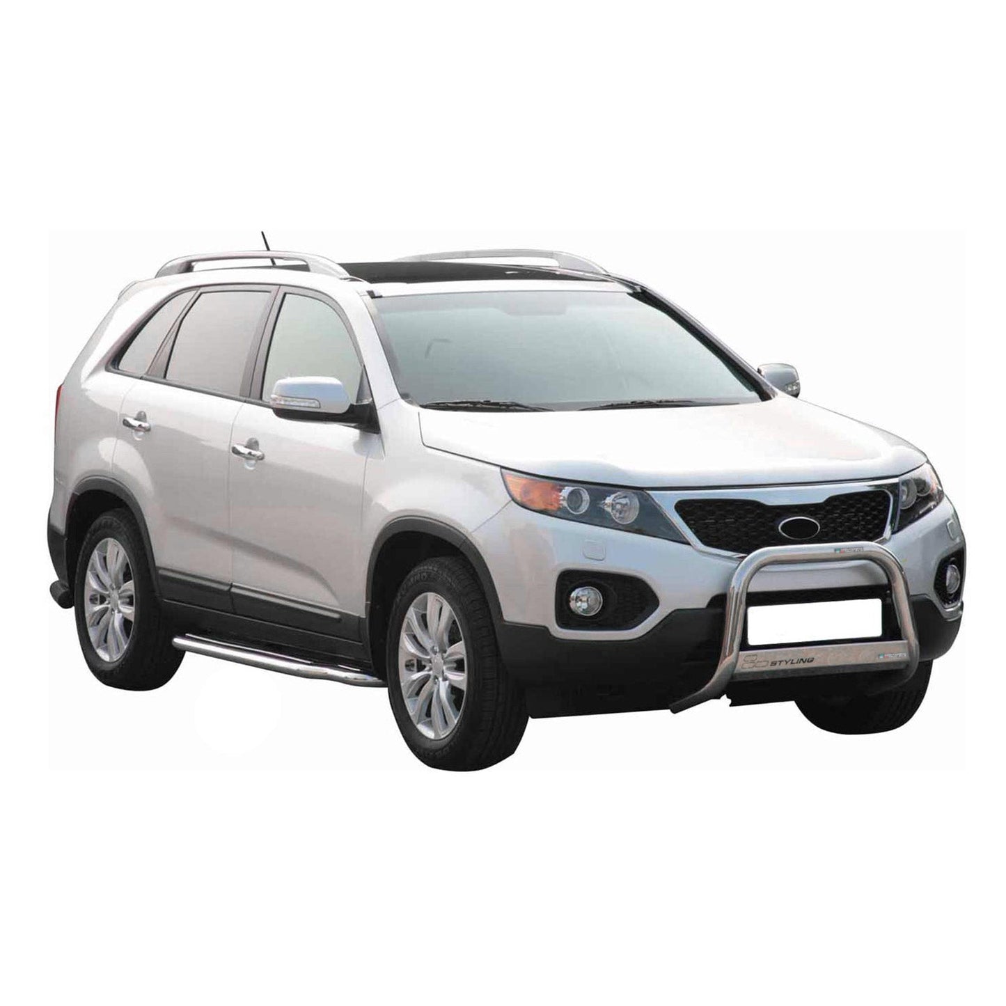 Bară de protecție/buton față pentru Kia Sorento 2009-2012 ø63mm oțel argintiu protecție