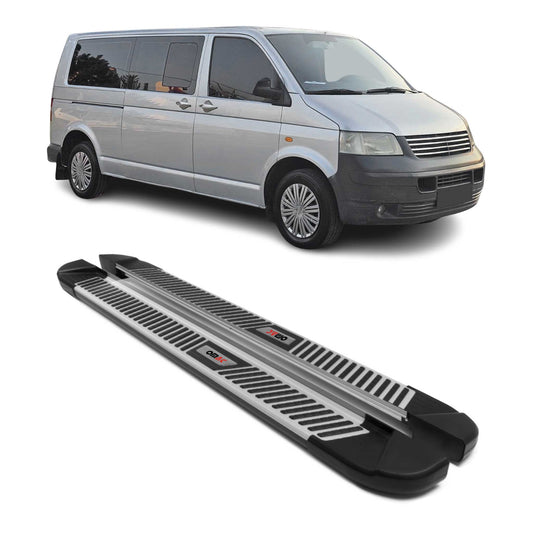 Trittbretter Seitenbretter für VW Transporter T5 2003-2015 Langer L2 Alu Schwarz