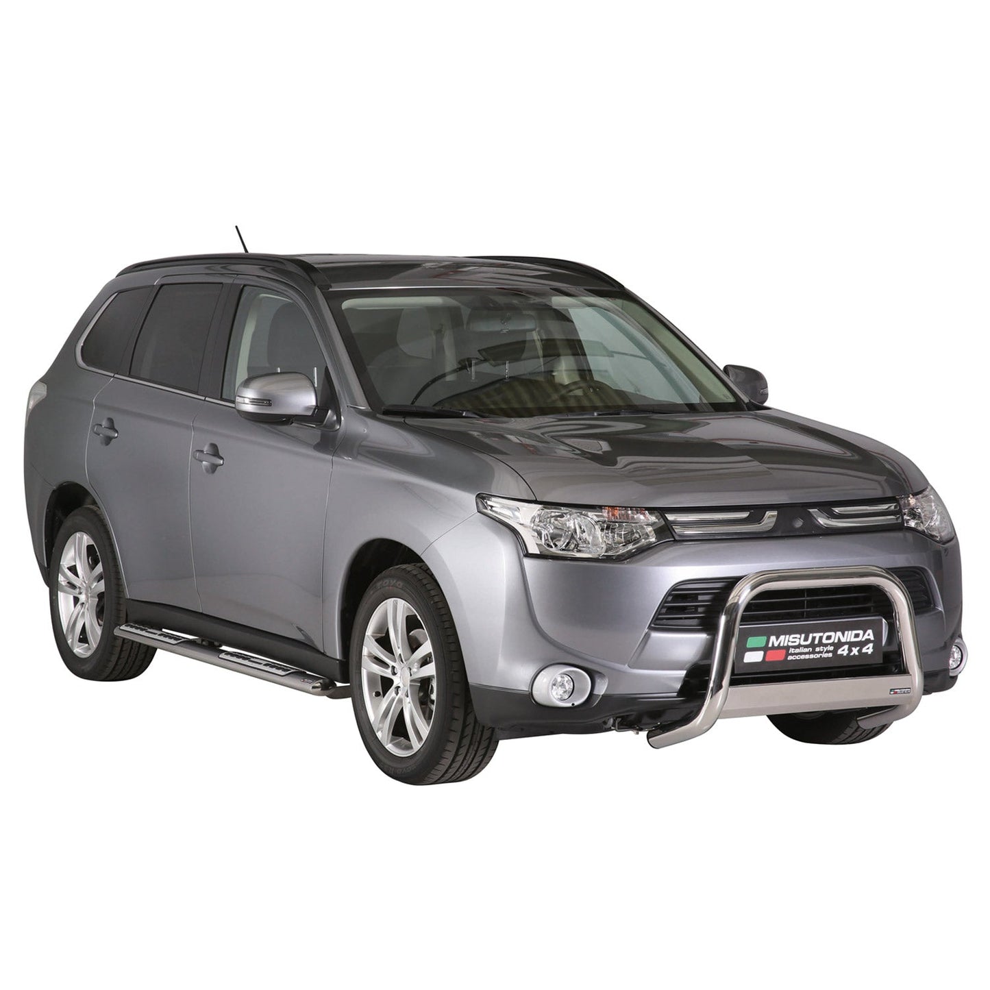 Edelstahl Seitenschweller Schwellerrohre für Mitsubishi Outlander 2013-2025 Grau