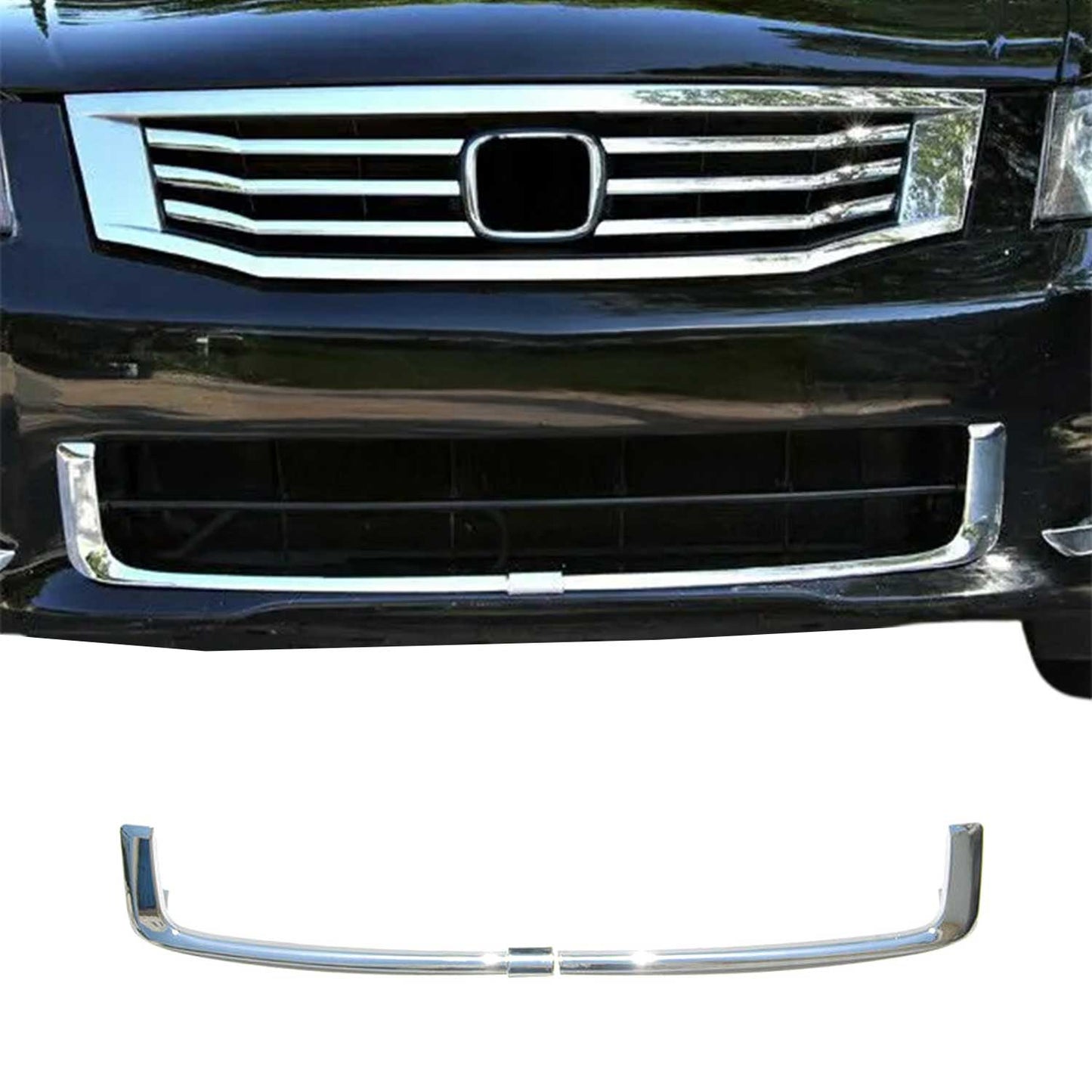 Kühlergrill Leisten Grillleisten für Honda Accord 2008-2015 Chrom ABS Silber 2x
