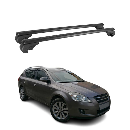 Dachträger für Kia Ceed SW 2007-2018 Gepäckträger Grundträger Alu Schwarz 2x