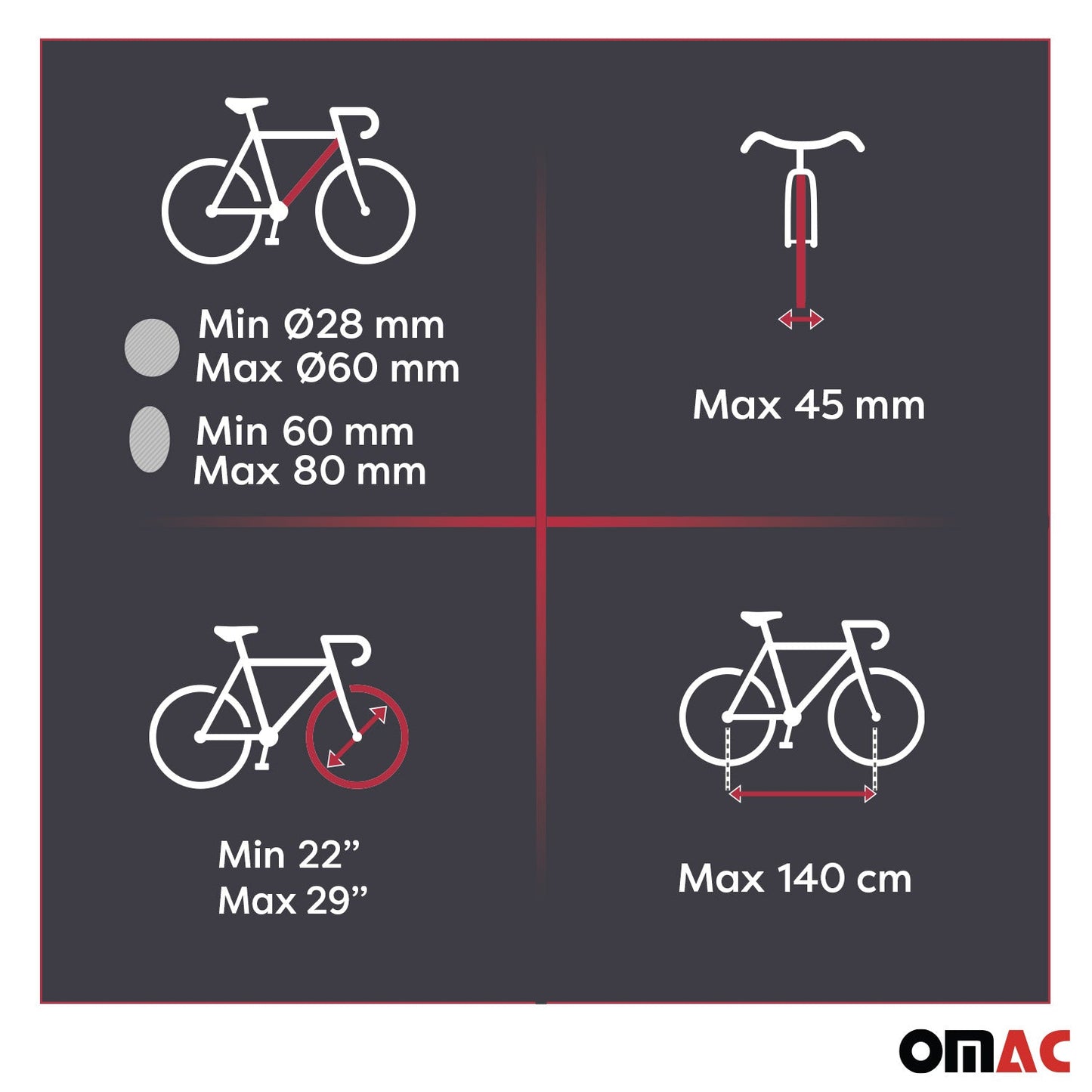 2x Suporturi de biciclete Menabo Huggy până la 15 kg, omologate ABE, suporturi de biciclete pentru acoperiș din oțel