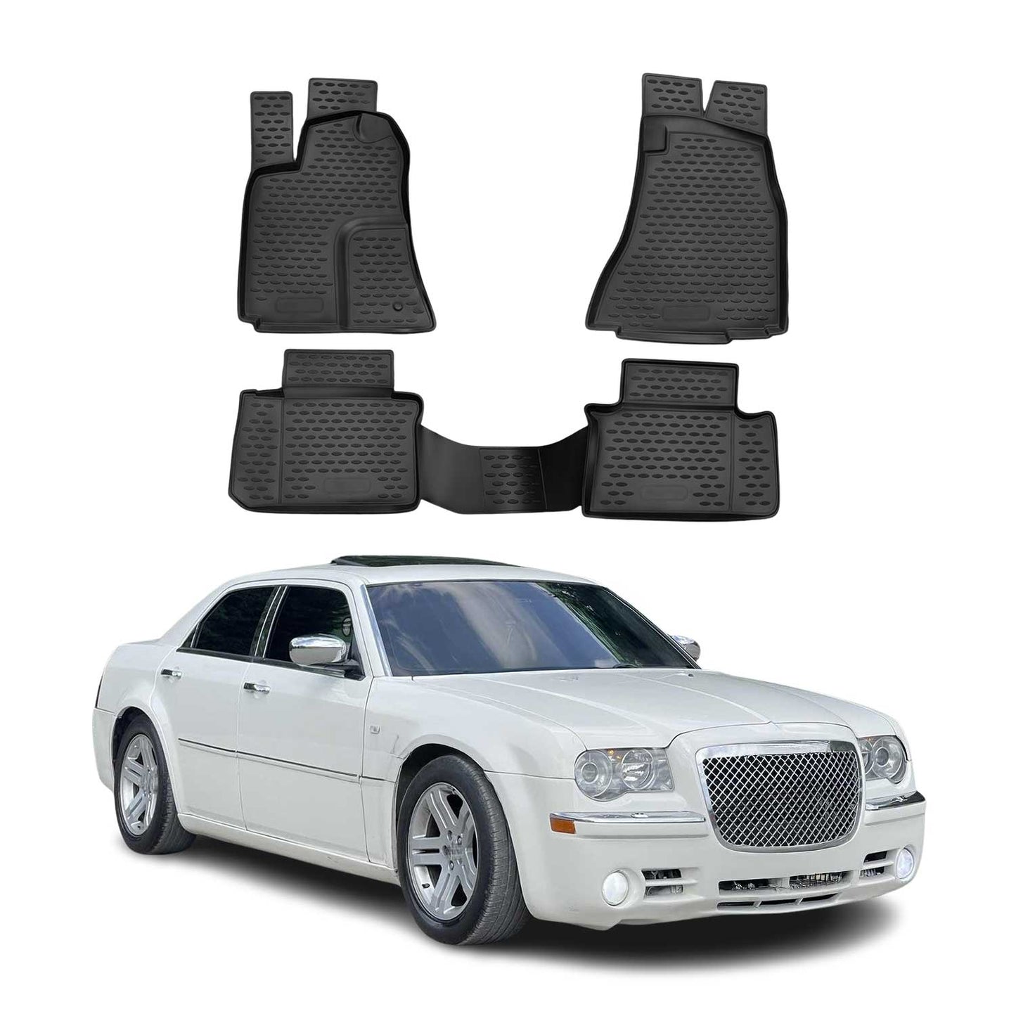 OMAC Gummimatten Fußmatten für Chrysler 300C 2004-2012 TPE Automatten Schwarz 4x