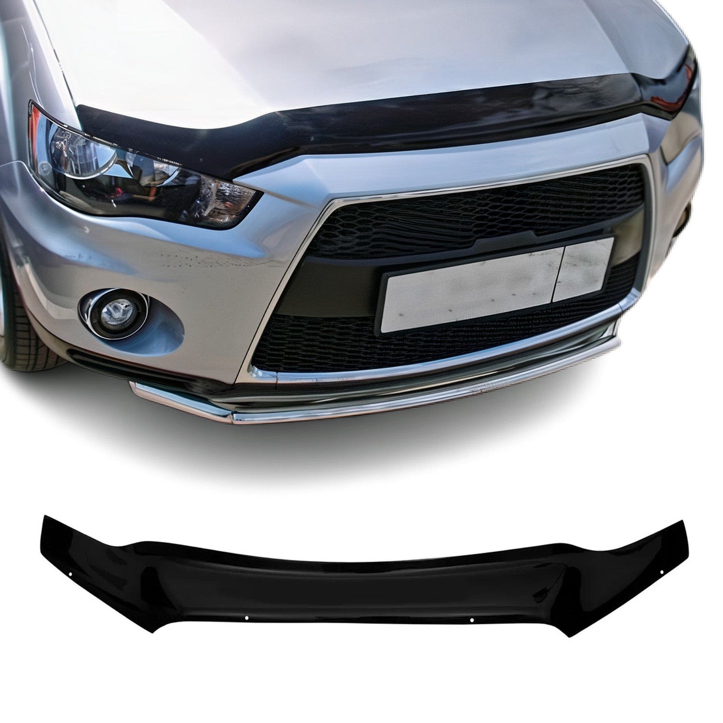 Motorhaube Deflektor Steinschlagschutz für Mitsubishi ASX 2010-2021 Schwarz Abs