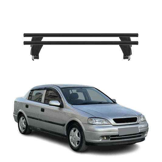 Menabo Dachträger Grundtäger für Opel Astra G 1998-2004 50kg Alu Schwarz 2 tlg