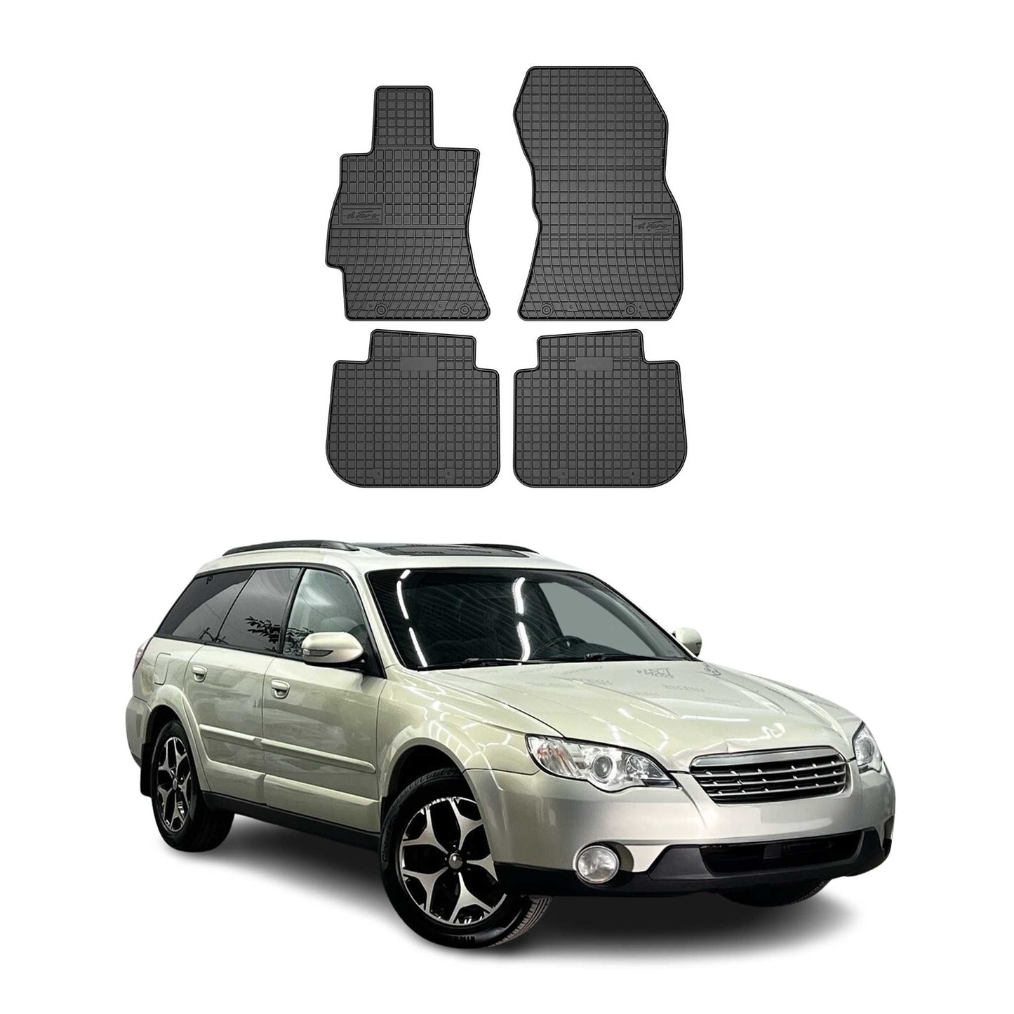 OMAC Gummi Fußmatten für Subaru Outback 2003-2009 Automatten TPE Schwarz 4x