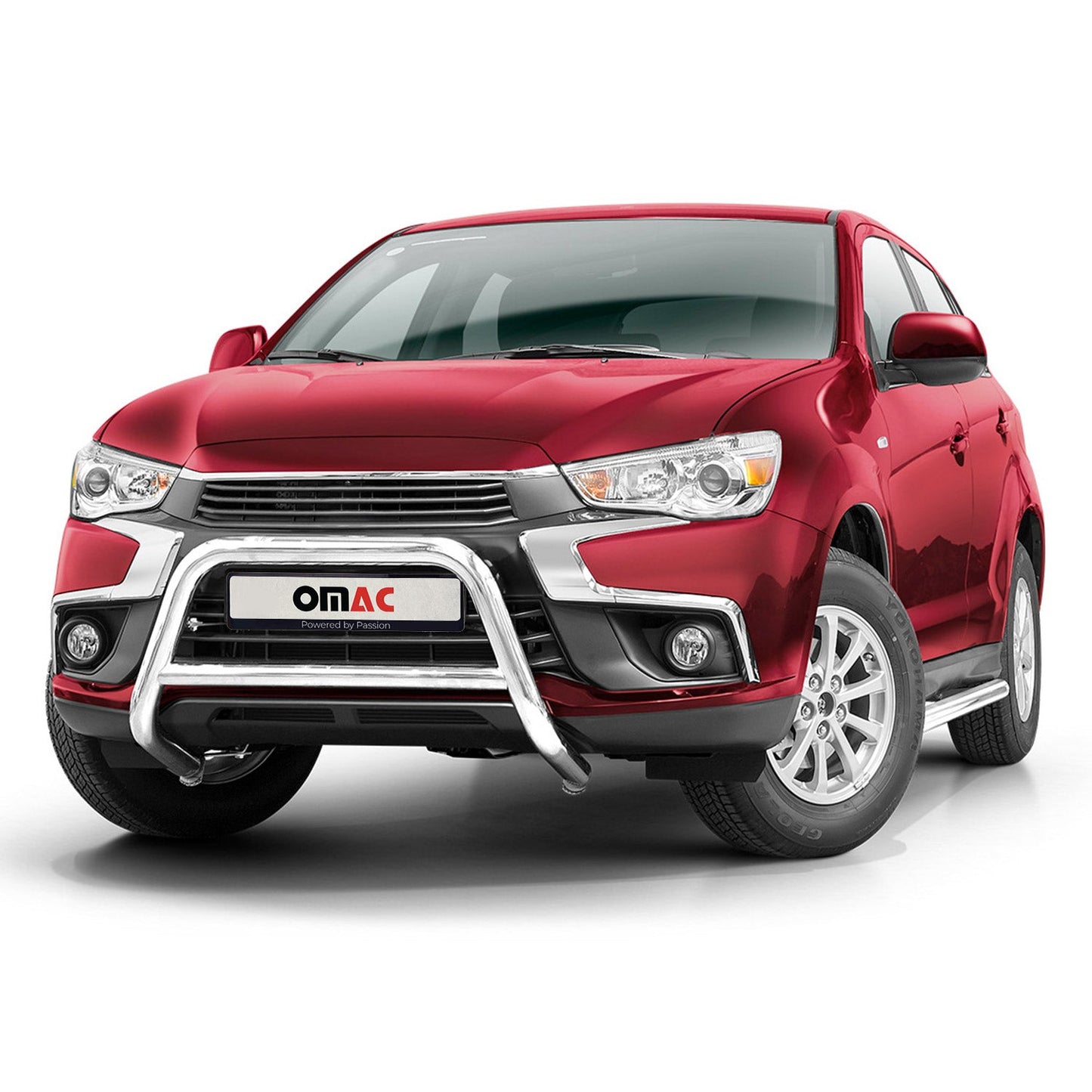 Bară de protecție față pentru Mitsubishi ASX 2017-2022, omologată ABE, oțel, argintiu, protecție împotriva impactului