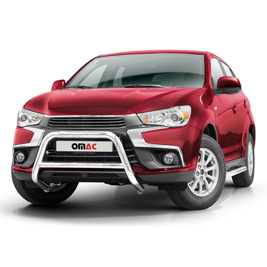 Bară de protecție față pentru Mitsubishi ASX 2017-2022, omologată ABE, oțel, argintiu, protecție împotriva impactului
