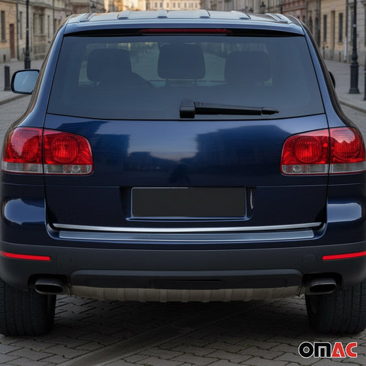 Bandă decorativă portbagaj, bandă decorativă spate pentru VW Touareg 2002-2010, partea inferioară din oțel inoxidabil cromat