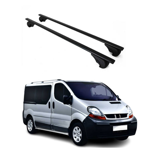 Portbagaj de plafon pentru Renault Trafic mk2 2001-2014 75kg metal negru 2 buc