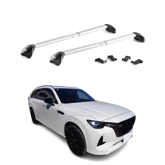 Suport portbagaj plafon pentru Mazda CX-80 2024-2025 100kg aluminiu argintiu 2 buc ABE