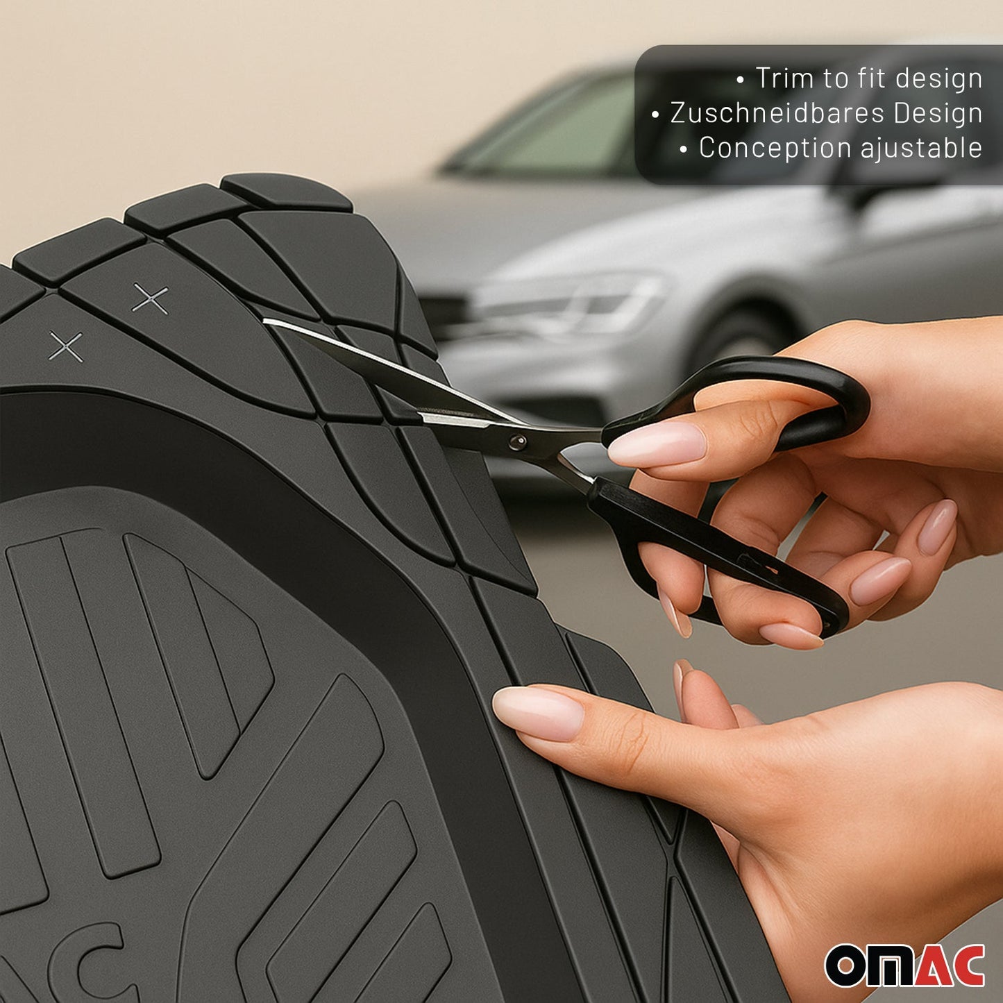 Fußmatten Gummimatten 3D Passform für VW Sharan Gummi Schwarz 4tlg