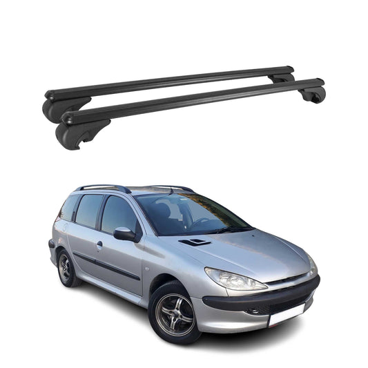 Dachträger für Peugeot 206 SW 1998-2012 Gepäckträger Grundträger Alu Schwarz 2x