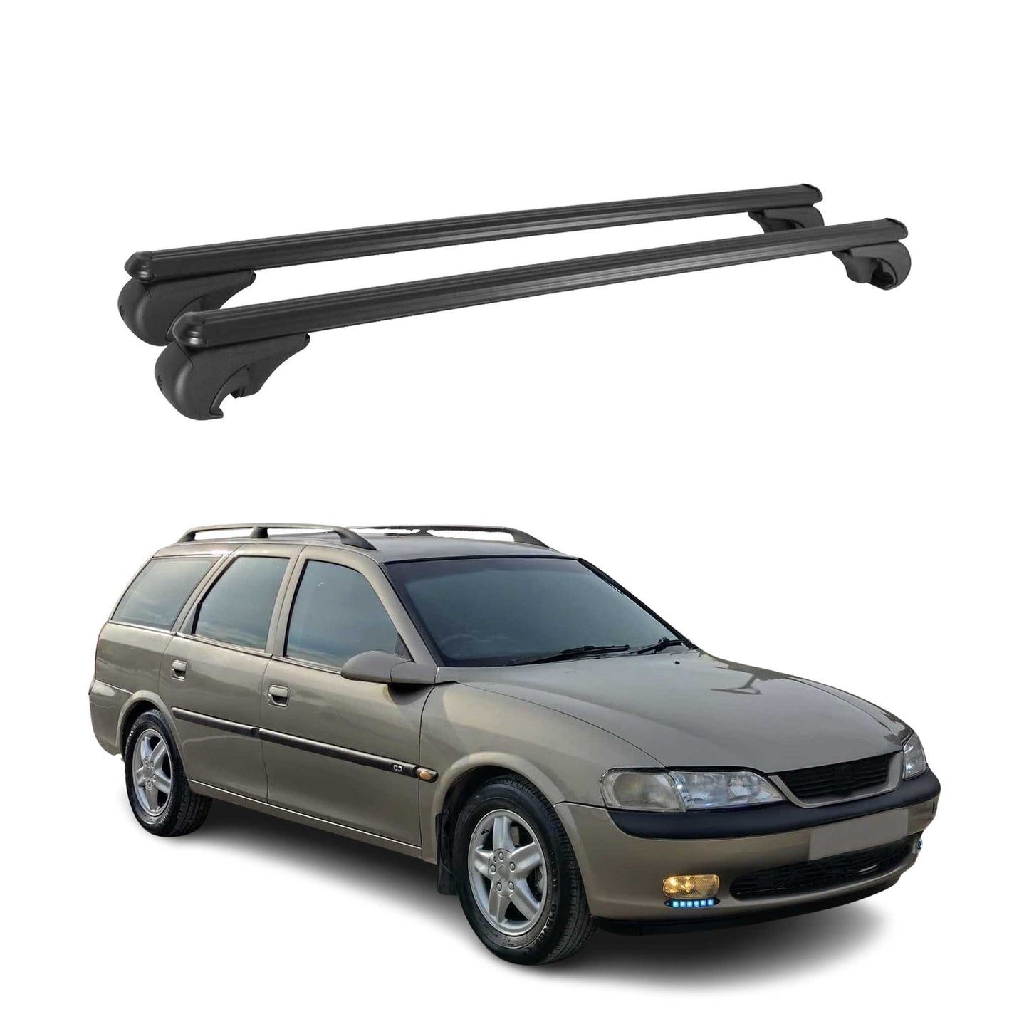 Dachträger für Opel Vectra B Caravan 1996-2003 Gepäckträger Aluminium Schwarz 2x