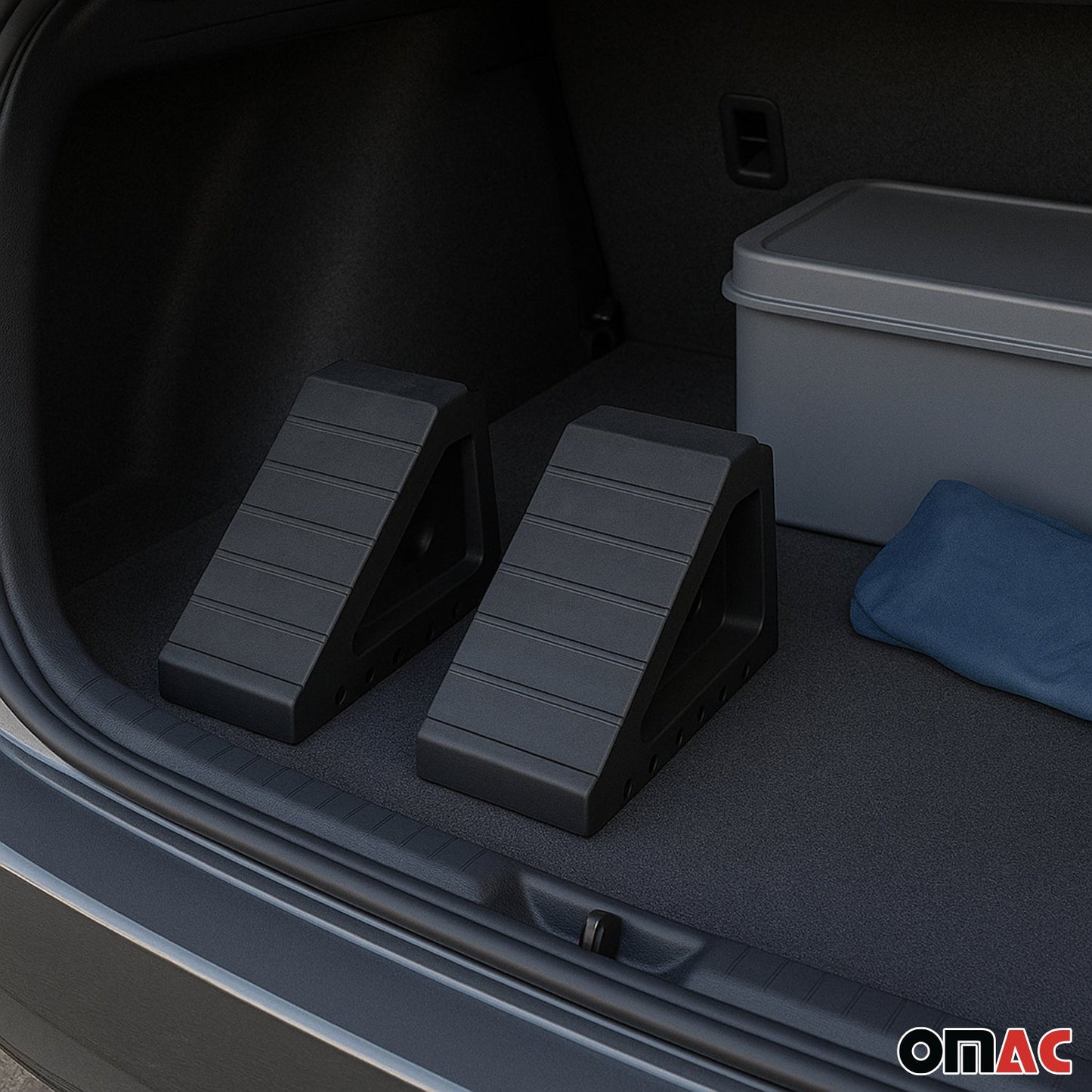 Cale de frână cu mâner, negre, pene de roată, pene auto, 2 bucăți