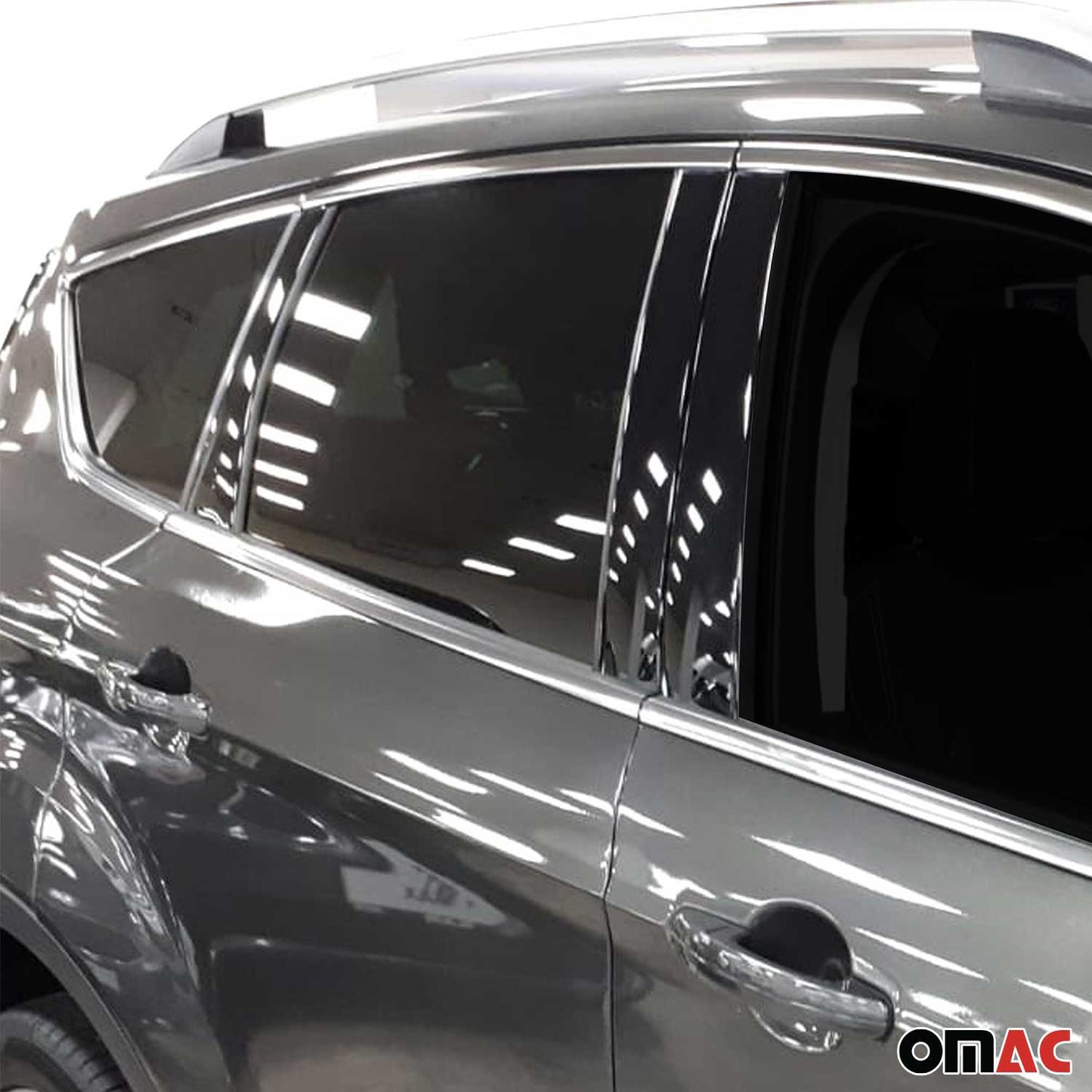 Benzi decorative pentru geamuri Ford Kuga 2013-2019, oțel inoxidabil cromat, 18 bucăți