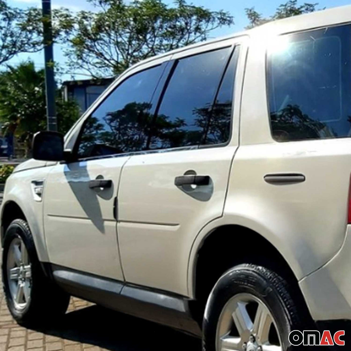 Benzi decorative pentru geamuri pentru Land Rover Freelander 2007-2011, oțel inoxidabil, set 4 piese