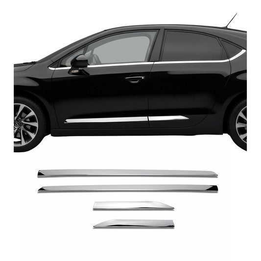 Seitentürleiste Türleisten Türschutzleiste für Citroen DS4 2011-2018 Chrom 4x