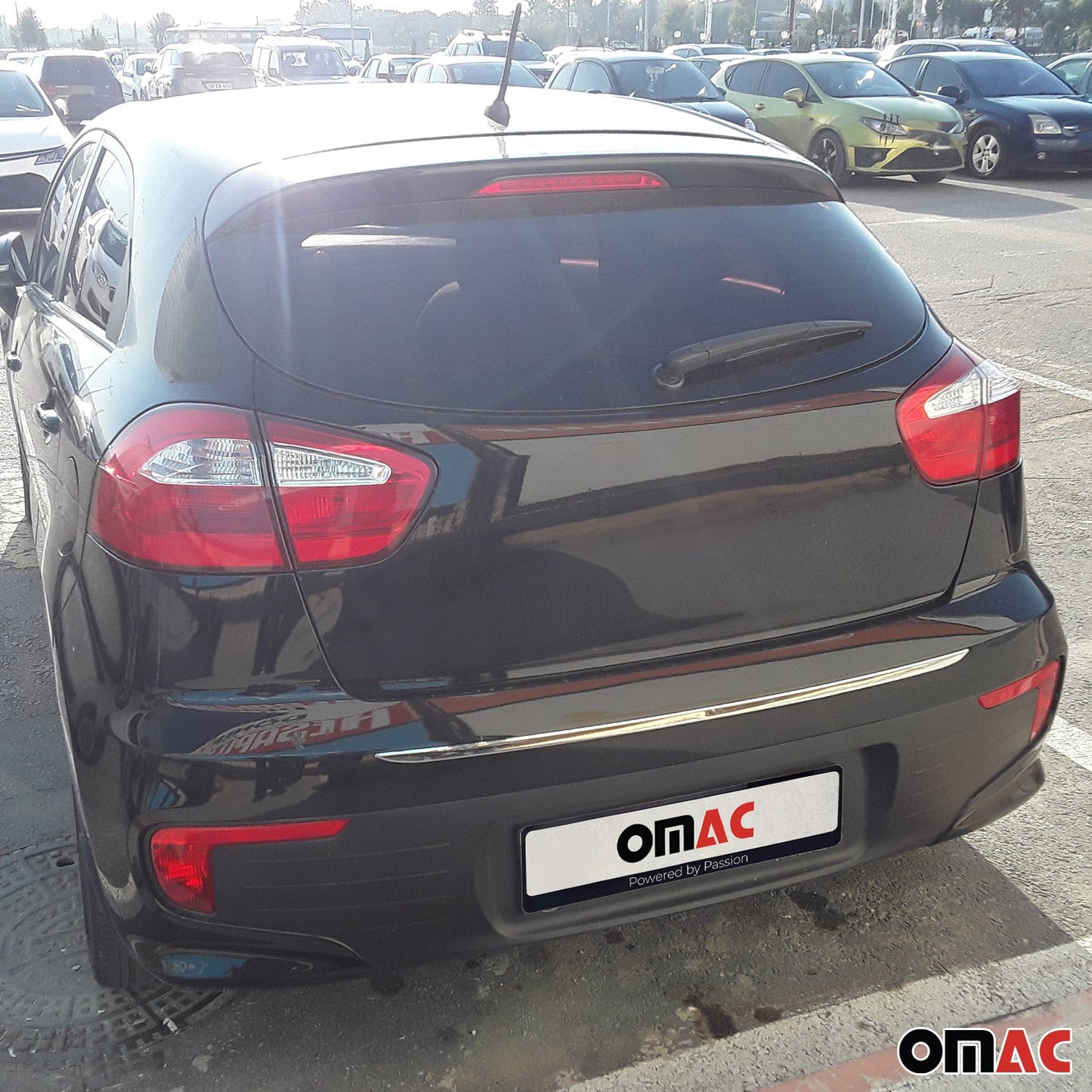 Bandă decorativă portbagaj, bandă decorativă spate pentru Kia Rio 5 uși 2007-2023, oțel inoxidabil cromat