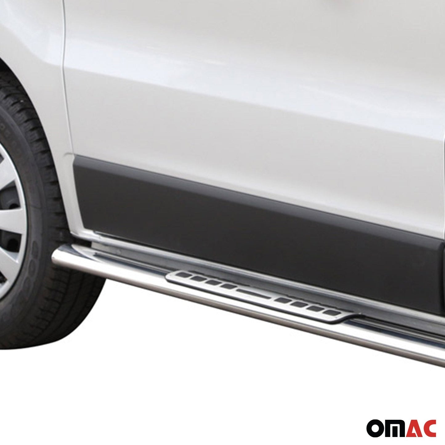 Edelstahl Seitenschweller Schwellerrohre für Opel Vivaro 2014-2018 Kurzer Silber