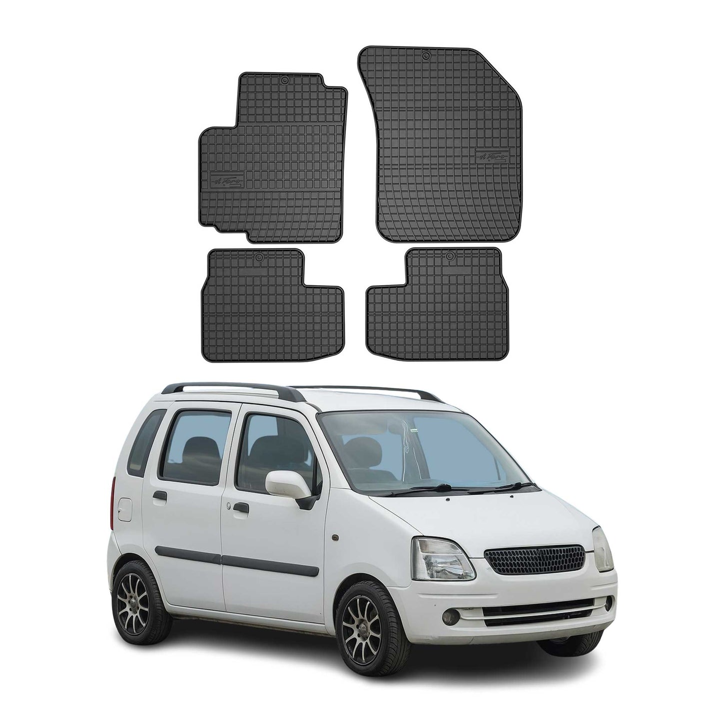 Covorașe auto Opel Agila B 2008-2015, TPE, negre, 4 buc.