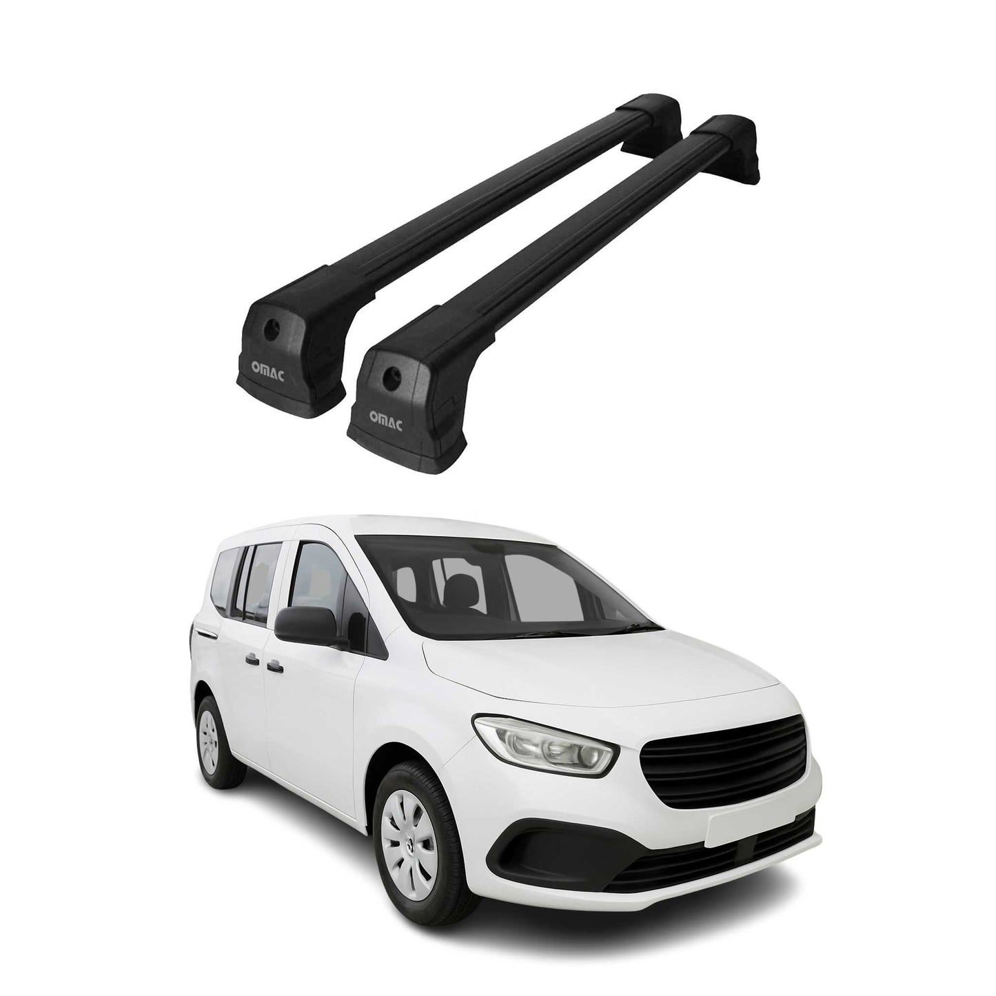 Portbagaj de plafon pentru Mercedes Citan W420 2021-2025 75kg aluminiu negru 2 piese