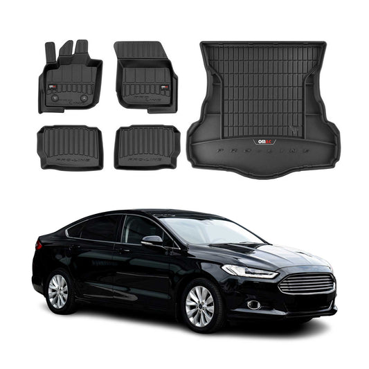 OMAC Fußmatten & Kofferraumwanne Set für Ford Mondeo mk5 2014-2022 Gummi 5x