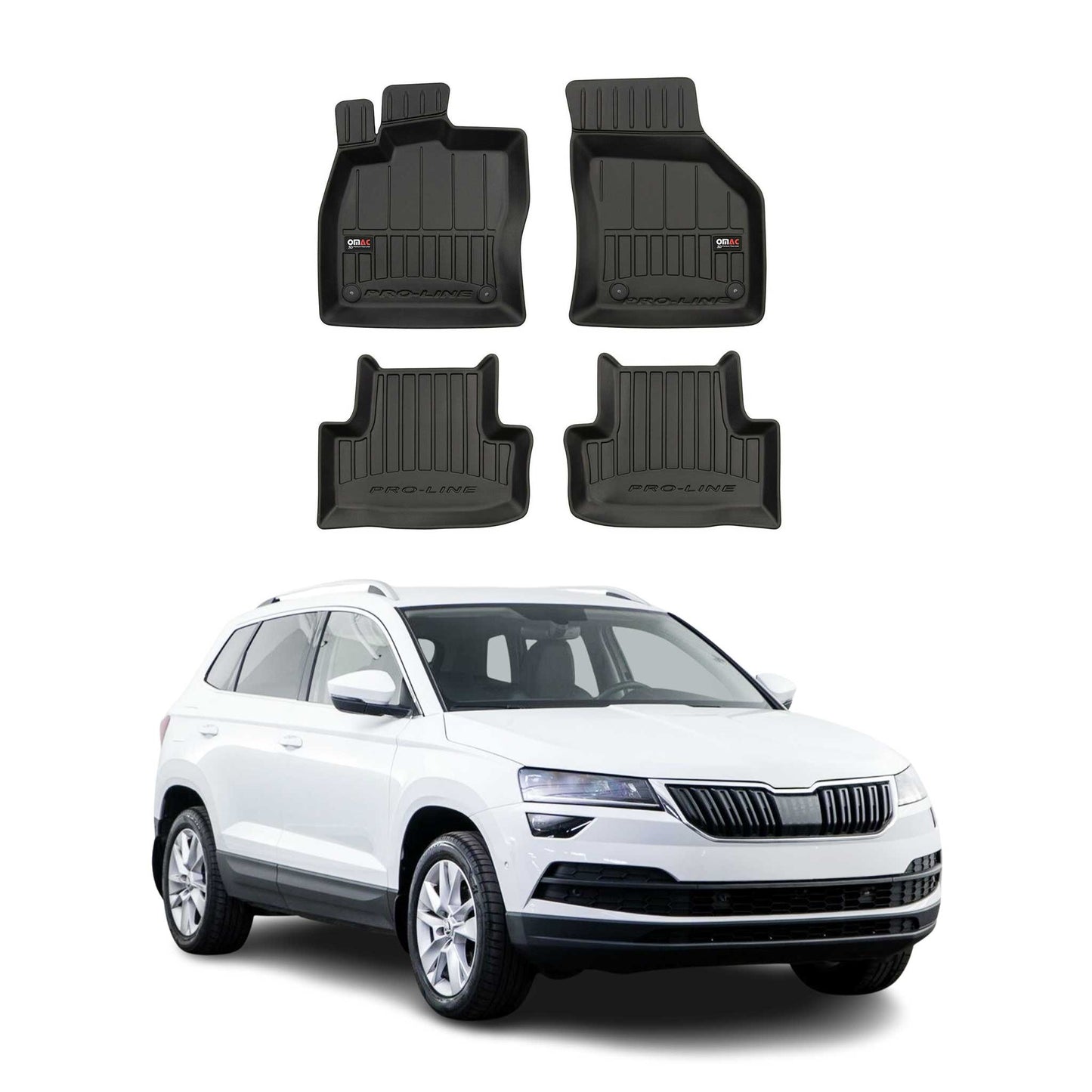 2017-2025 Skoda Karoq Fußmatten TPE Schwarz 4 tlg