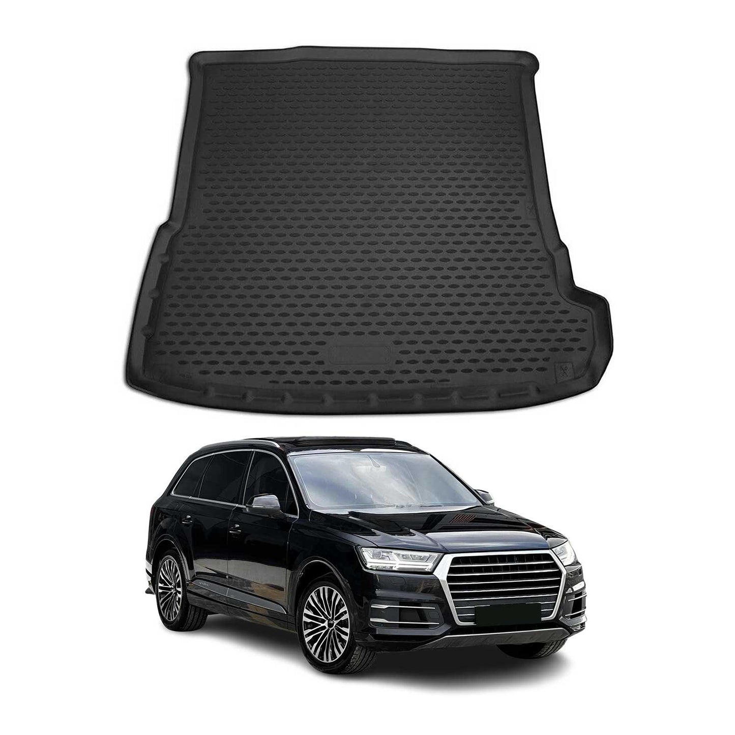 Covoraș portbagaj/tapițerie portbagaj pentru Audi Q7 4M 2015-2025, cauciuc TPE, negru