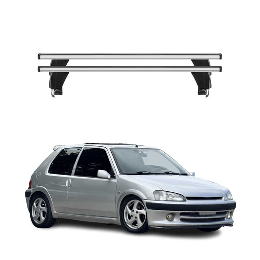 Menabo Dachträger Grundtäger für Peugeot 106 1991-2003 3tür 50kg Alu Silber 2x