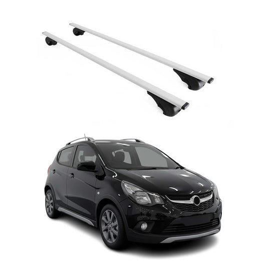 Dachträger Gepäckträger für Opel Karl 2017-2019 Grundträger Metall Silber 2tlg