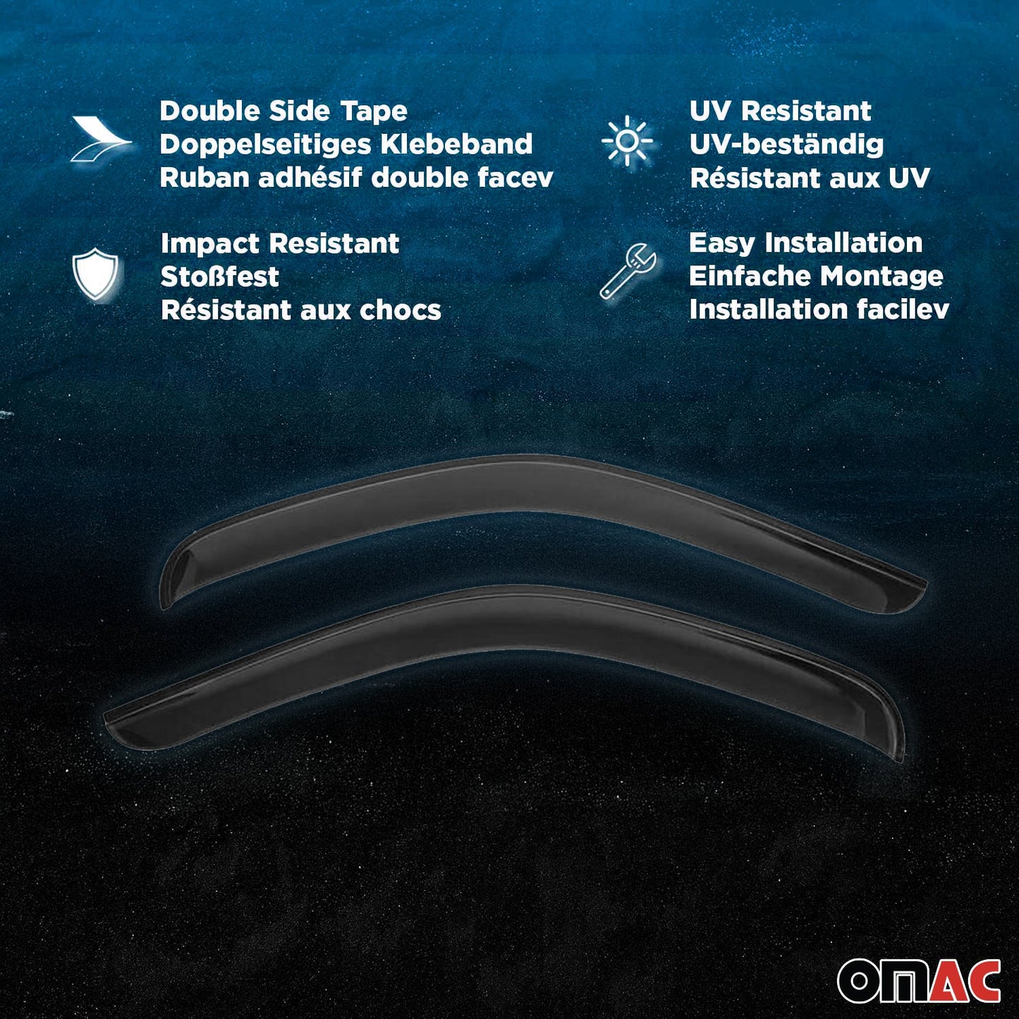 4x Deflectoare de vânt Deflectoare de ploaie pentru Audi Q7 4LB 2006-2015 Acril Închis la culoare