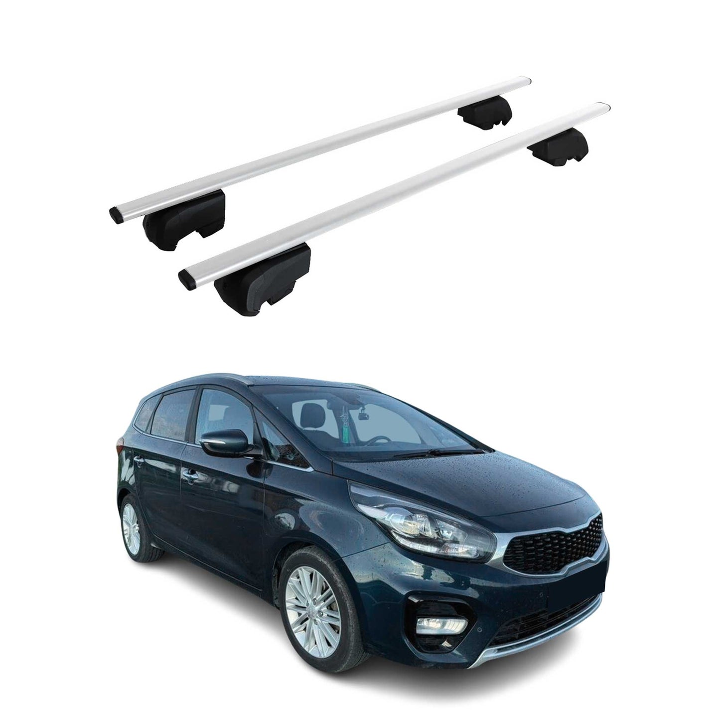 Dachträger Gepäckträger für Kia Carens 2013-2021 Grundträger ABE Silber 2x