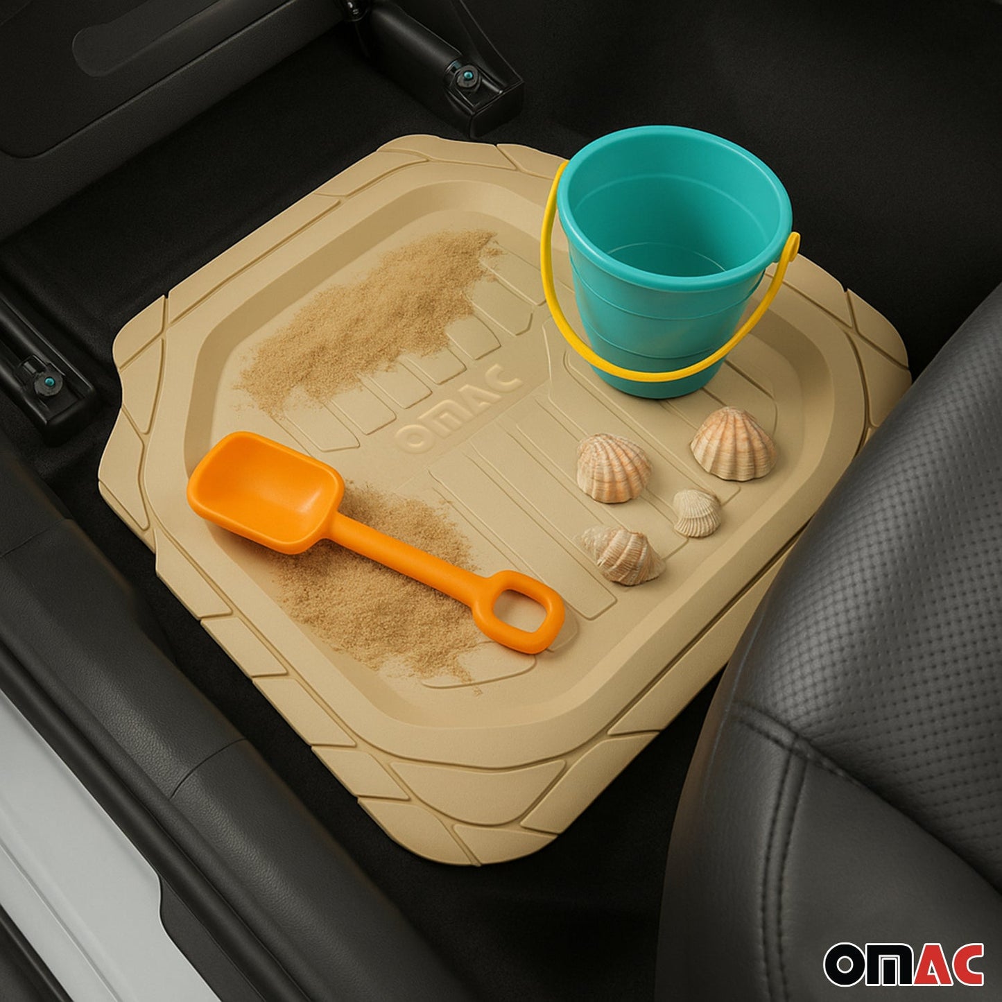 Fußmatten Automatten für VW Beetle 3D Passform Hoher Rand Gummimatten Beige